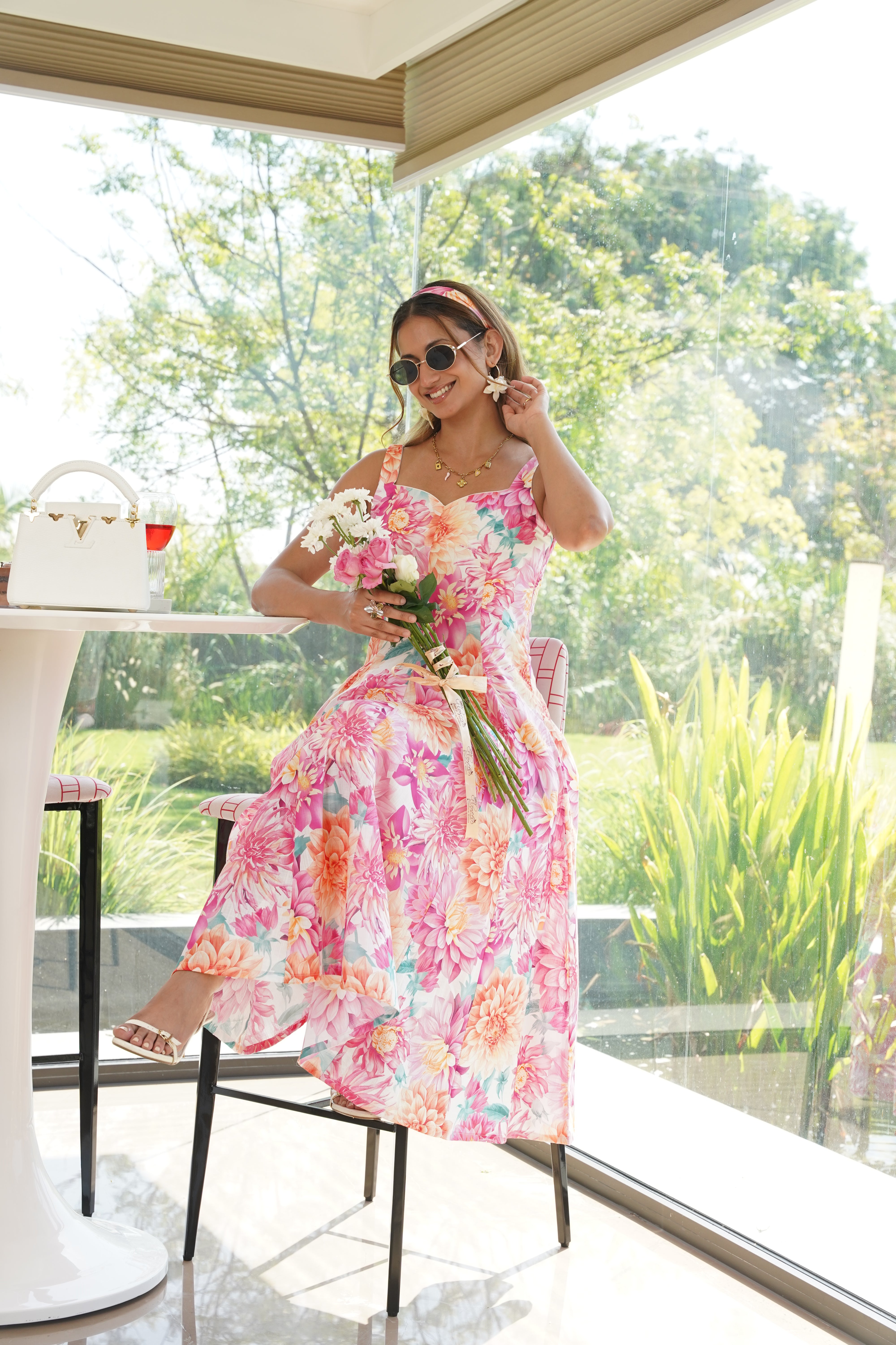 Spring Blush Midi Dress