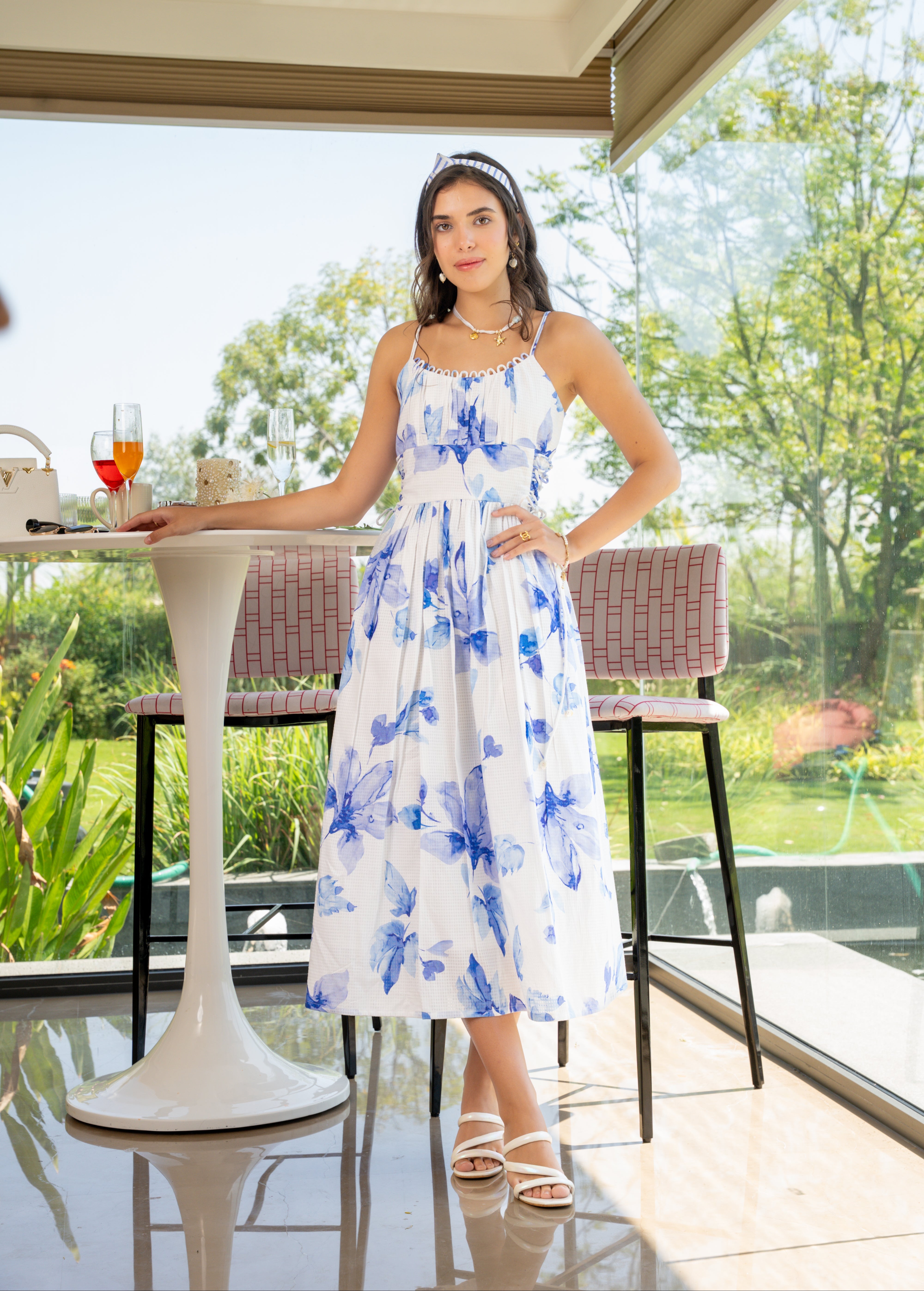Blue Flow Midi Dress