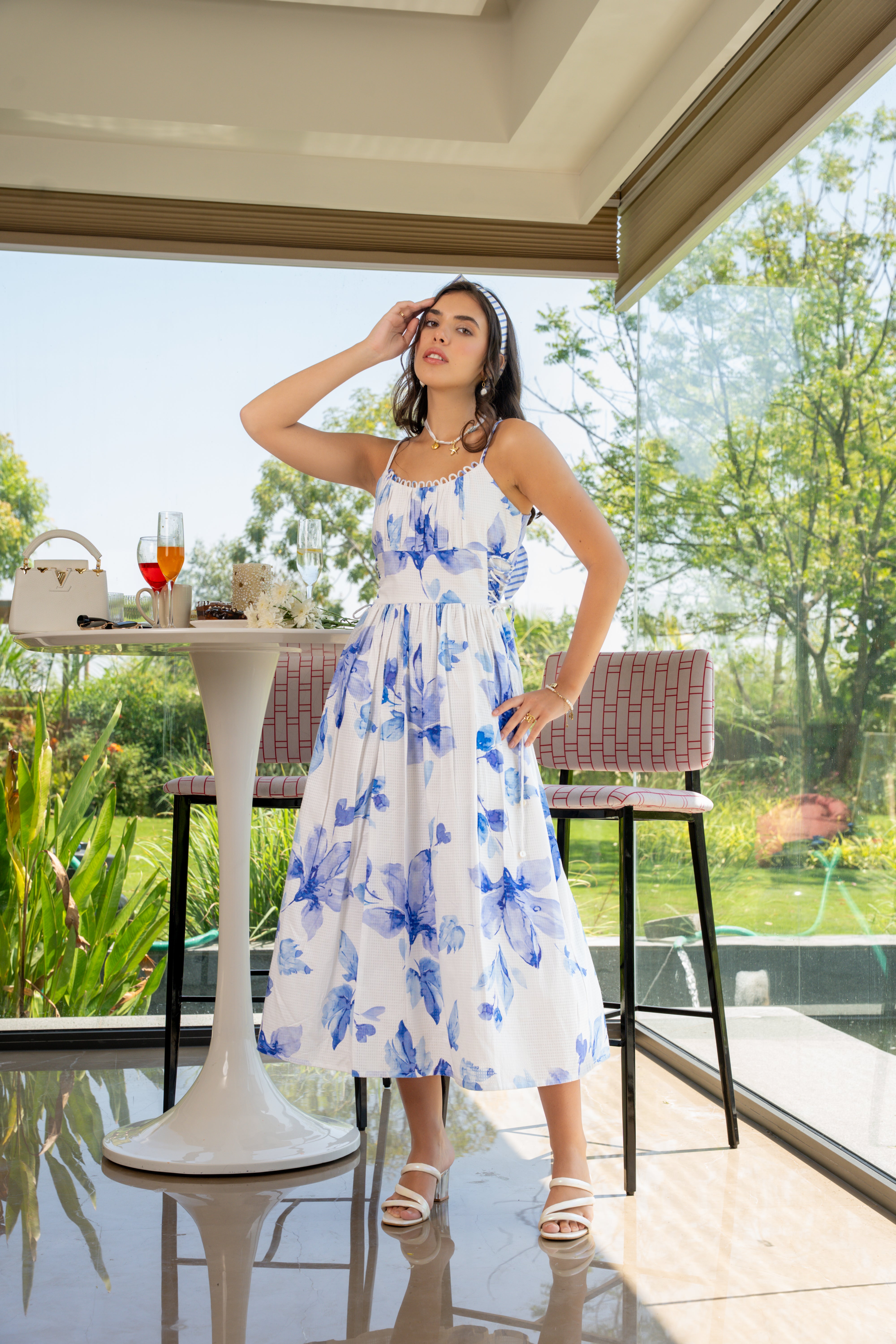 Blue Flow Midi Dress