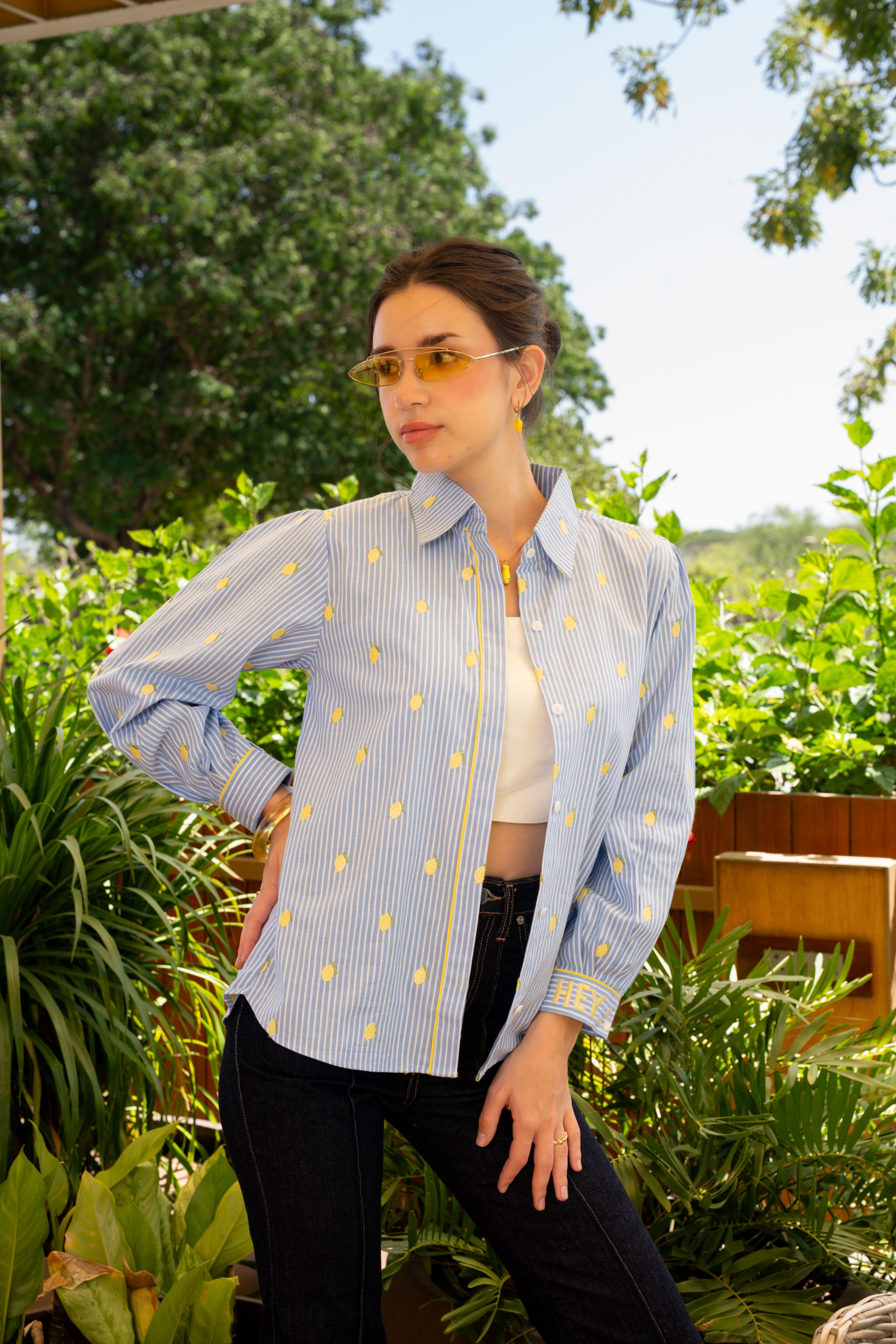 Blue Yarn-Dyed Cotton Shirt