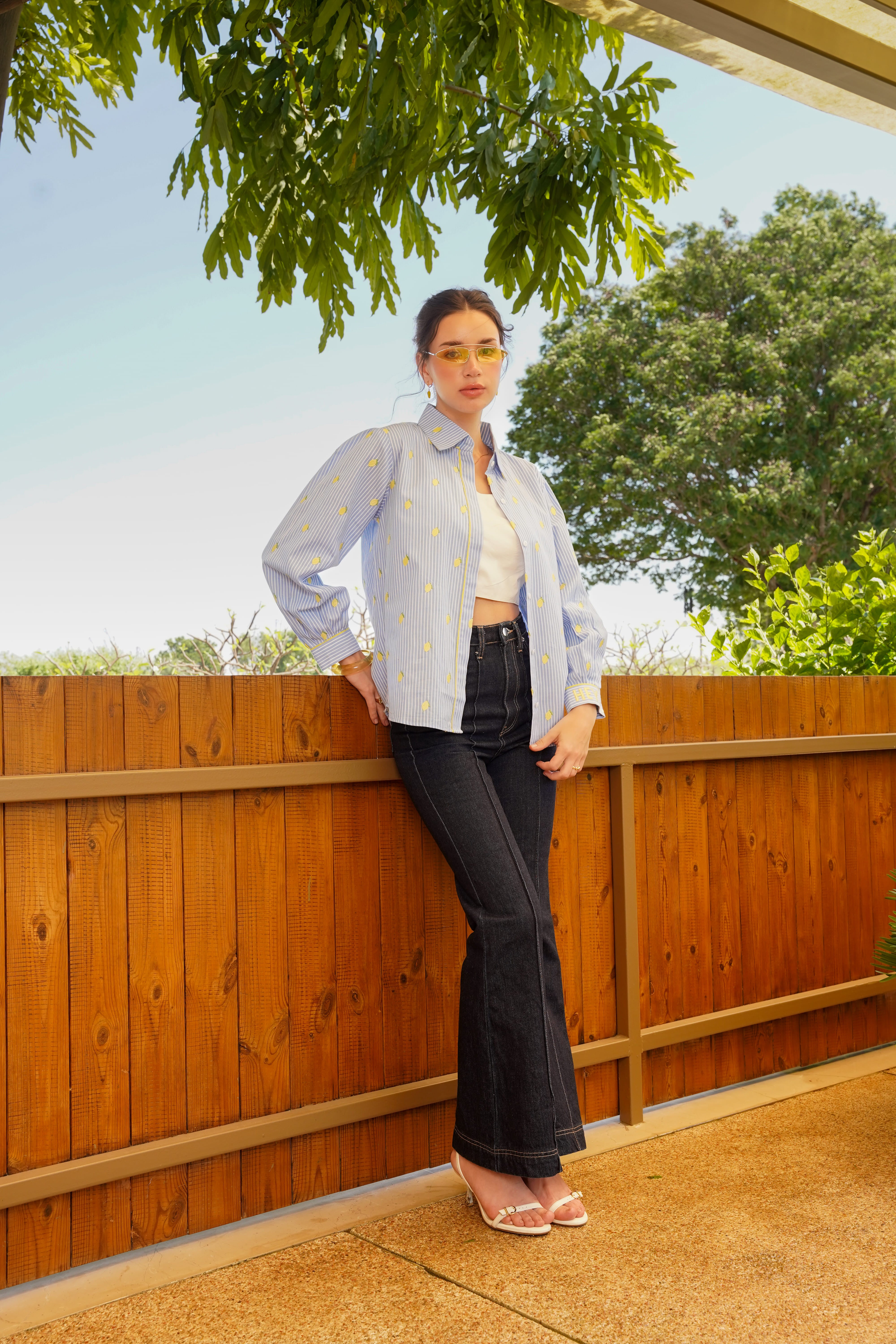 Blue Yarn-Dyed Cotton Shirt