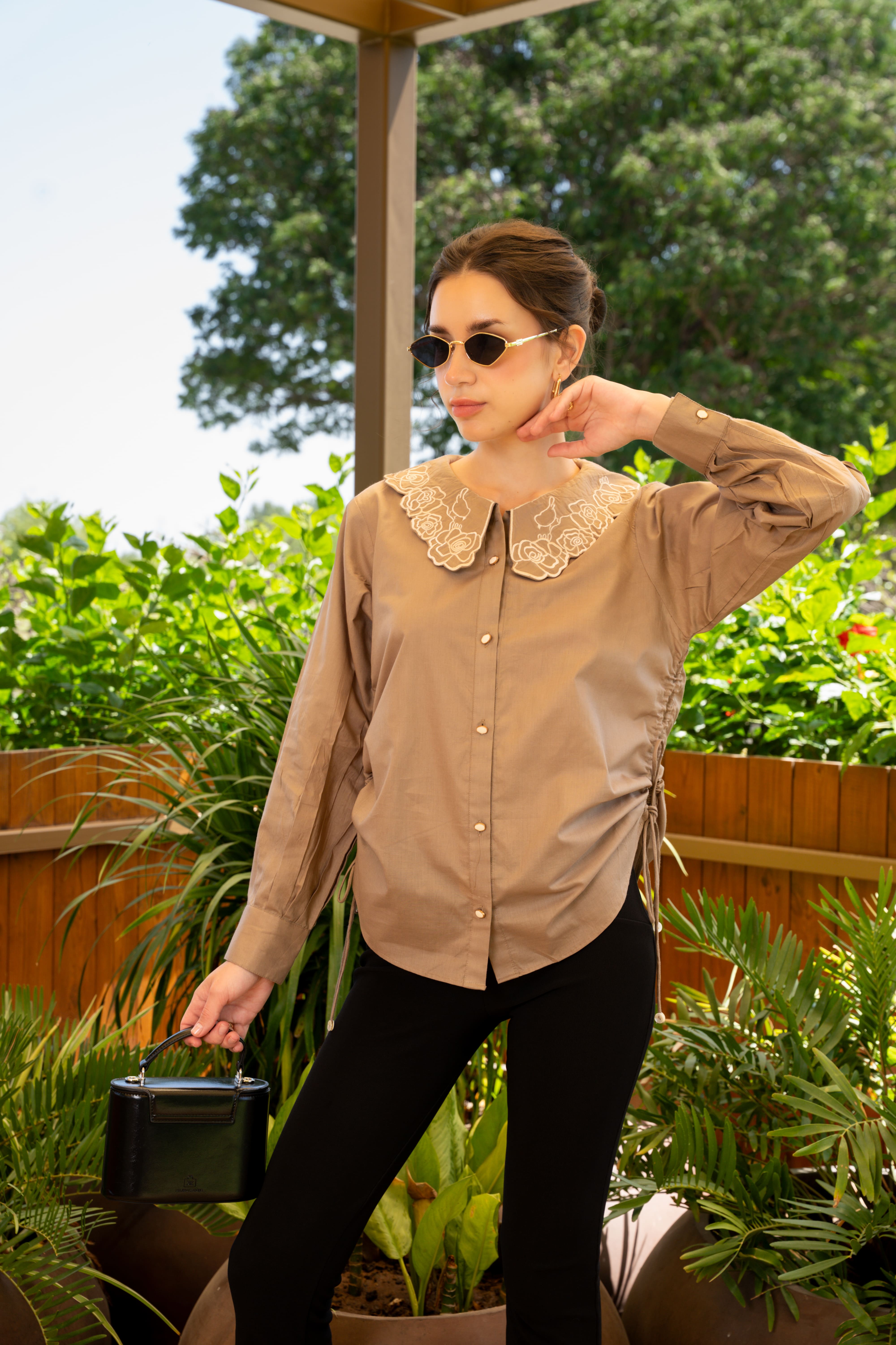 Beige Giza Cotton Shirt
