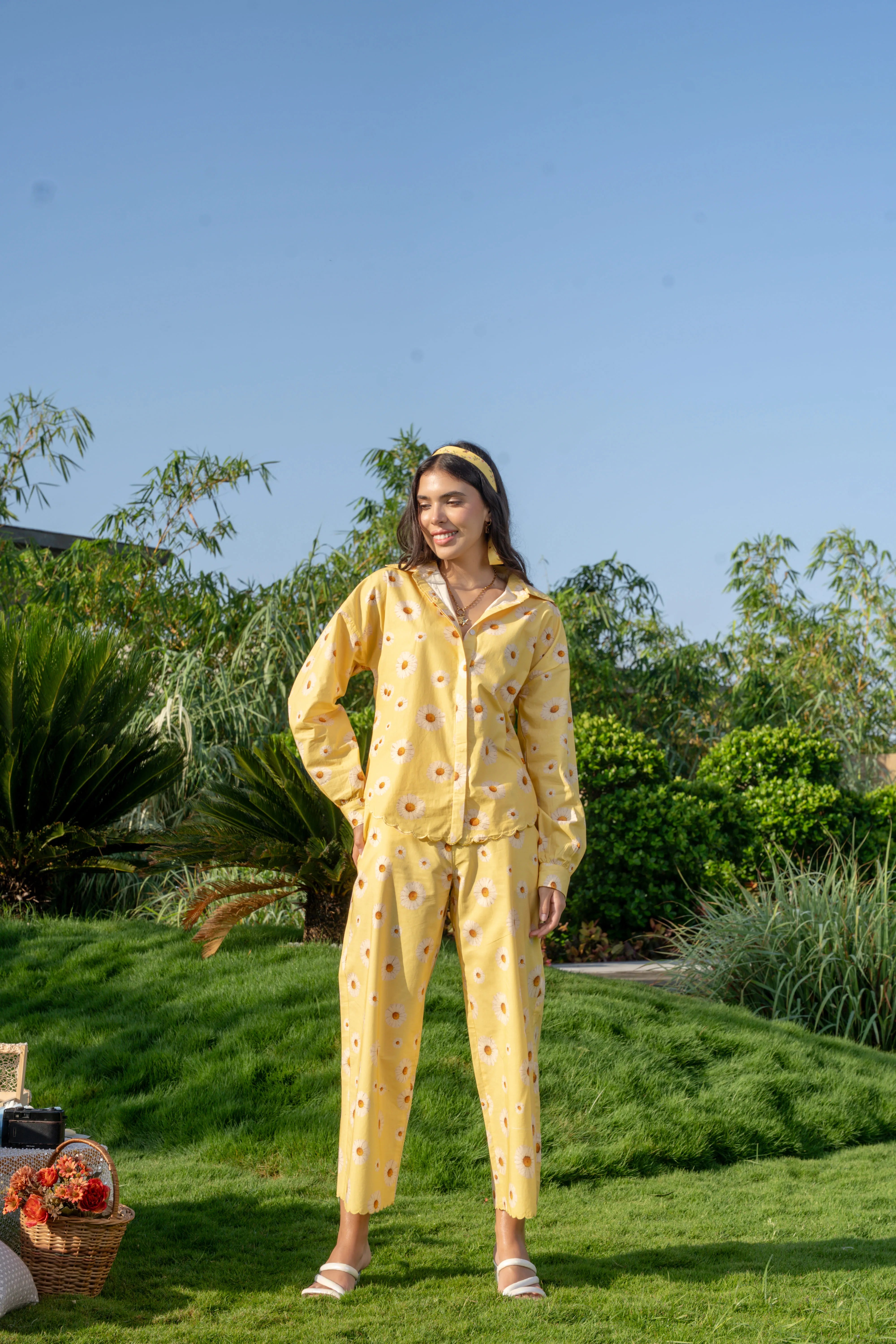 Yellow Floral Lounge Co-ord Set