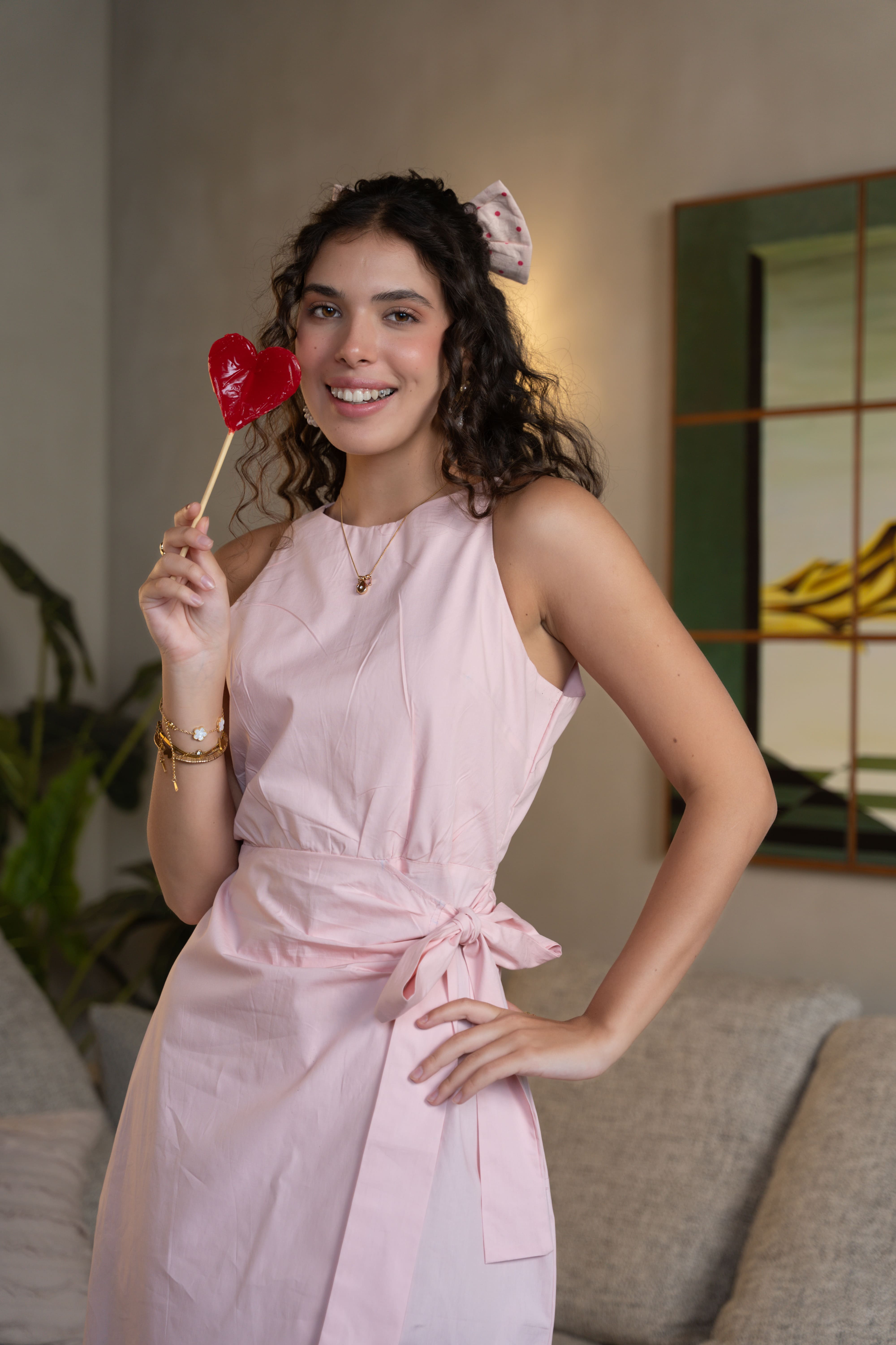 Blush Tie-Waist Dress