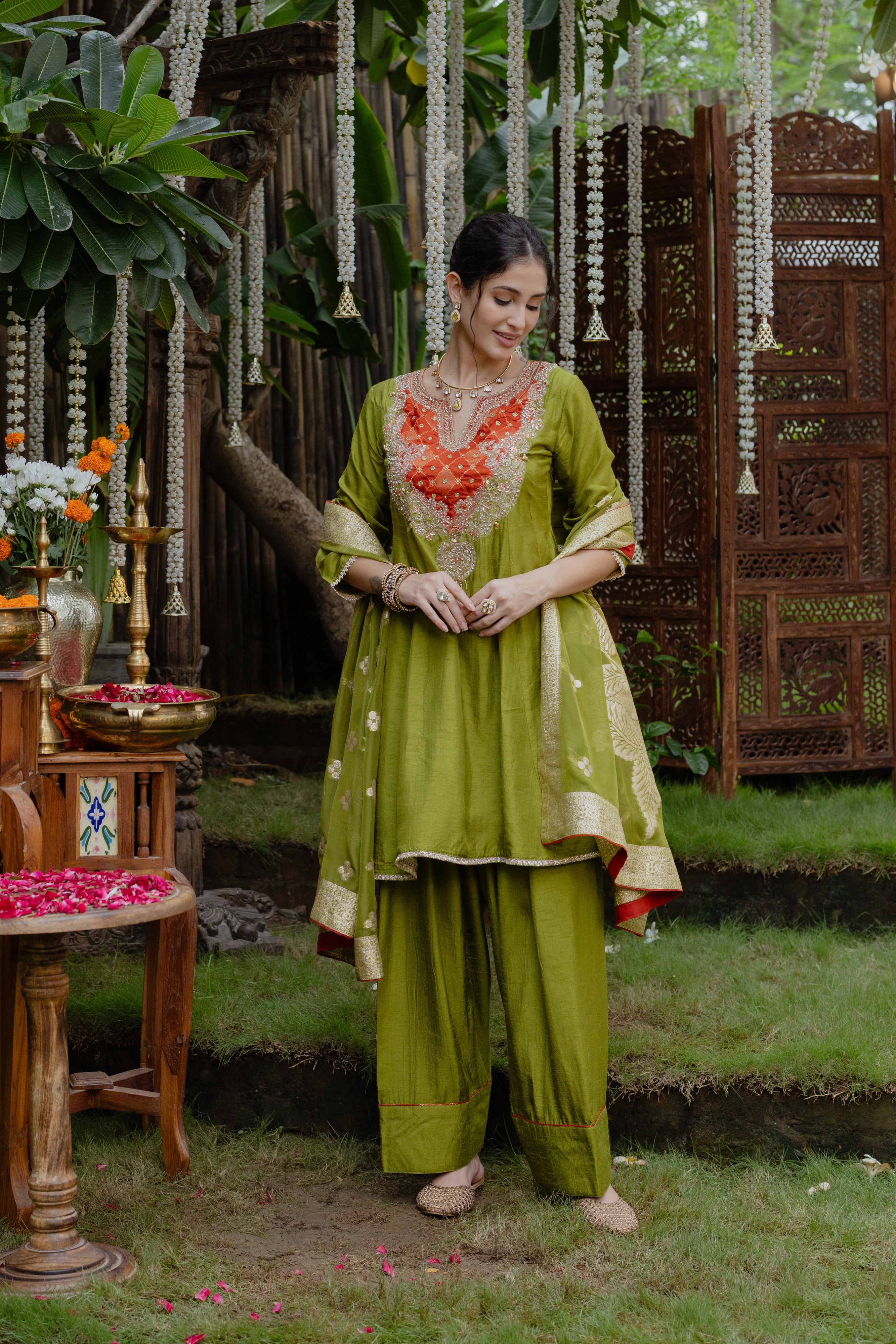 Nazakat-Green Farshi Salwar Set