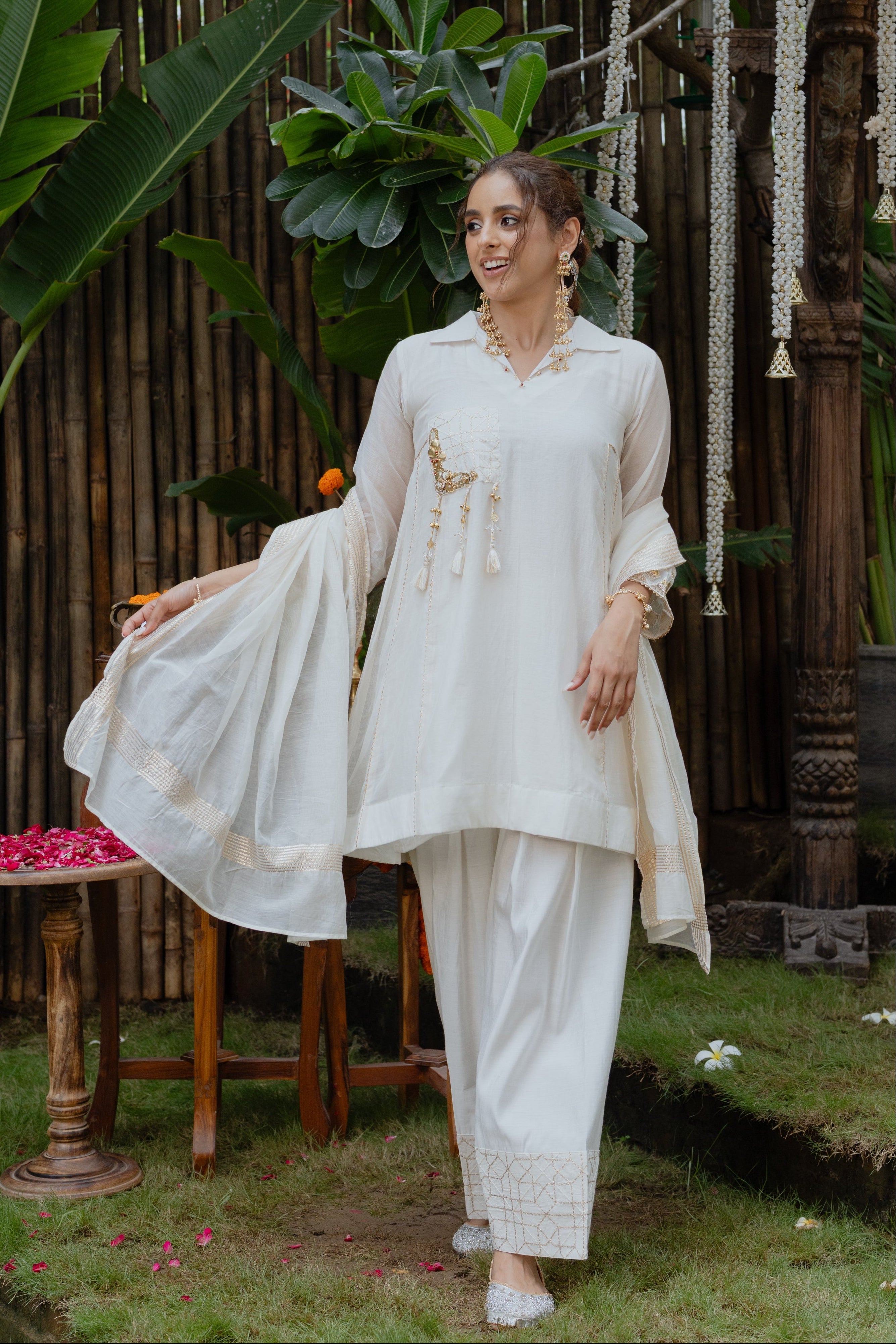White Charm-Farshi Salwar Set